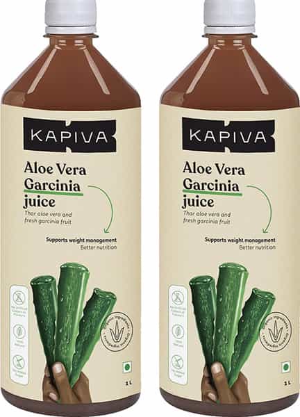 Kapiva Aloe Vera + Garcinia Juice (2L)|Garcinia Cambogia|No Added Sugar - Super Saver Pack Of 2