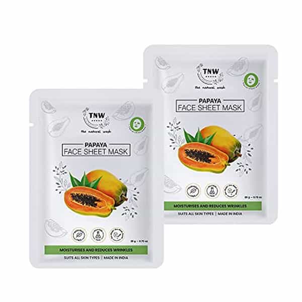 Tnw The Natural Wash Papaya Face Sheet Mask For Moisturizes (20Gm X 2 Sheets)