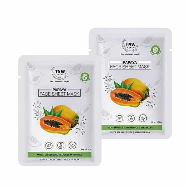Tnw The Natural Wash Papaya Face Sheet Mask For Moisturizes (20Gm X 2 Sheets)