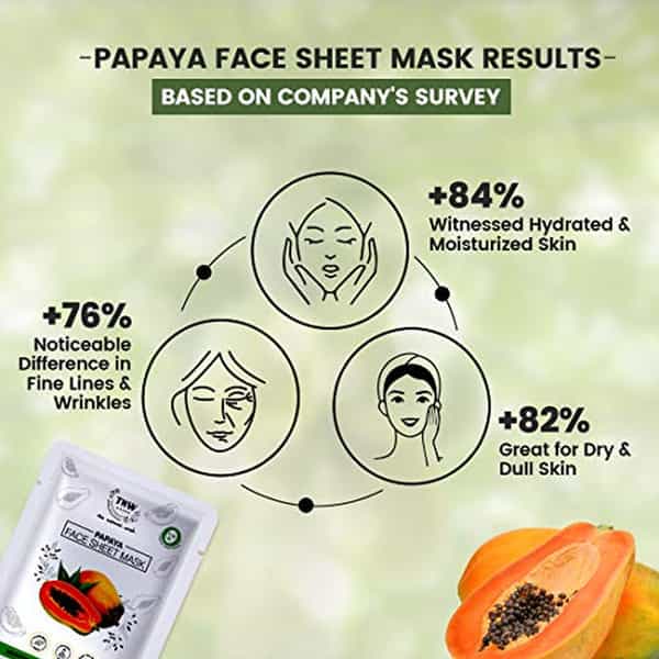 Tnw The Natural Wash Papaya Face Sheet Mask For Moisturizes (20Gm X 2 Sheets)