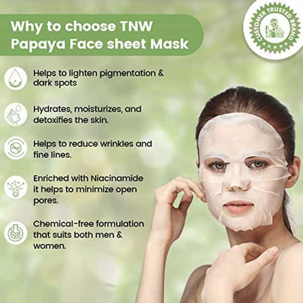 Tnw The Natural Wash Papaya Face Sheet Mask For Moisturizes (20Gm X 2 Sheets)