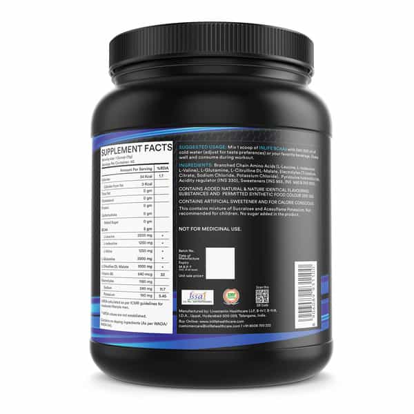 Inlife Bcaa Supplement 7G Amino Acids Instantized For Pre Post&Intra Drink Workout(Watermelon 450G)