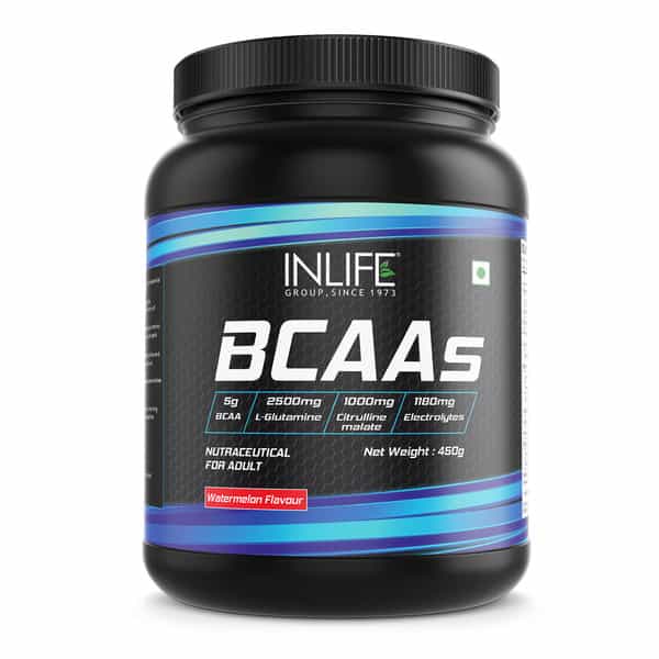 Inlife Bcaa Supplement 7G Amino Acids Instantized For Pre Post&Intra Drink Workout(Watermelon 450G)