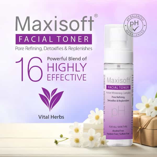 Maxisoft Facial Toner | All Skin Types |Cleanses Pores| Hydrates Skin | (100 Ml Pack Of 2)