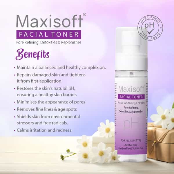Maxisoft Facial Toner | All Skin Types |Cleanses Pores| Hydrates Skin | (100 Ml Pack Of 2)