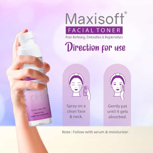 Maxisoft Facial Toner | All Skin Types |Cleanses Pores| Hydrates Skin | (100 Ml Pack Of 2)