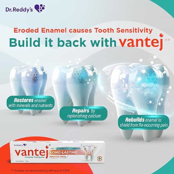 Vantej Toothpaste For Sensitive Teeth Dentist Recommended | Everyday Use | White - 100G X Pack Of 3