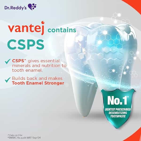 Vantej Toothpaste For Sensitive Teeth Dentist Recommended | Everyday Use | White - 100G X Pack Of 3