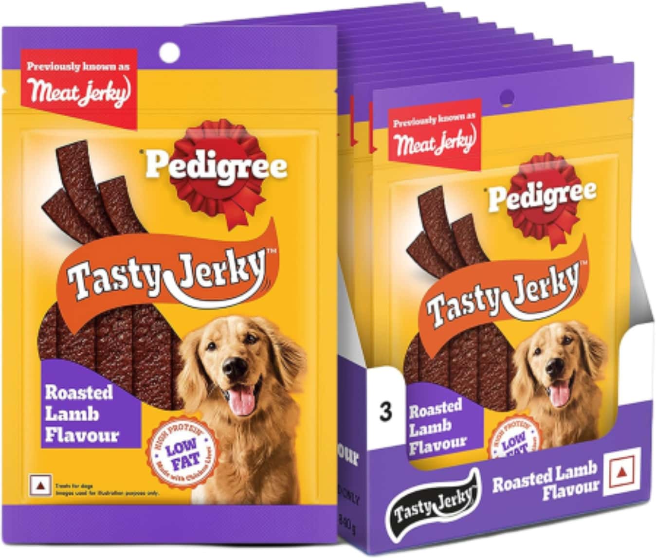 Pedigree Tasty Jerky Dog Treat | Roasted Lamb Flavour | 70 G X 12 | Jerky-style Treats For Bonding