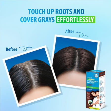 Nisha Quick Hair Color | 5 Minutes Shampoo Hair Colour Dark Brown 180ml | 5 Weeks Long Lasting