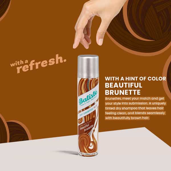 Batiste Instant Hair Refresh Dry Shampoo Plus With A Hint Of Colour Beautiful Brunette - 200Ml