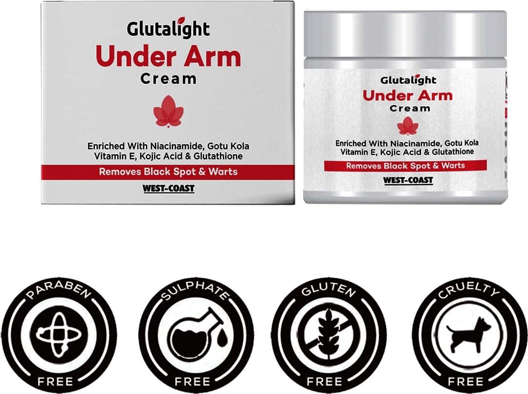 Glutalight Under Arm Cream For Removes Black Spot & Warts - 50 Gm