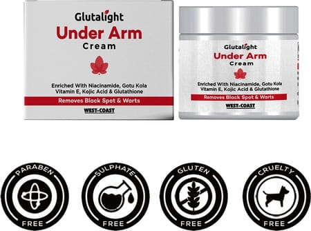 Glutalight Under Arm Cream For Removes Black Spot & Warts - 50 Gm