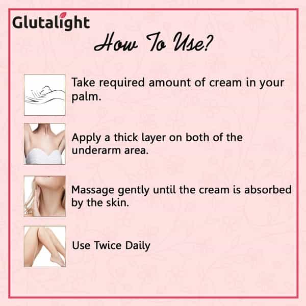 Glutalight Under Arm Cream For Removes Black Spot & Warts - 50 Gm