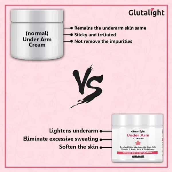 Glutalight Under Arm Cream For Removes Black Spot & Warts - 50 Gm