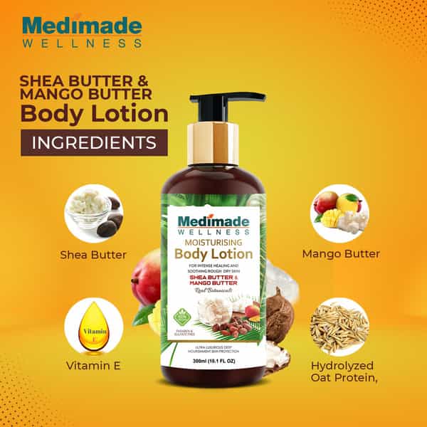 Medimade Shea Butter And Mango Butter Body Lotion - 300 Ml X 2 ( Pack Of 2 )