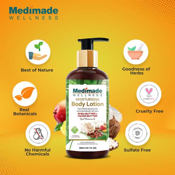 Medimade Shea Butter And Mango Butter Body Lotion - 300 Ml X 2 ( Pack Of 2 )