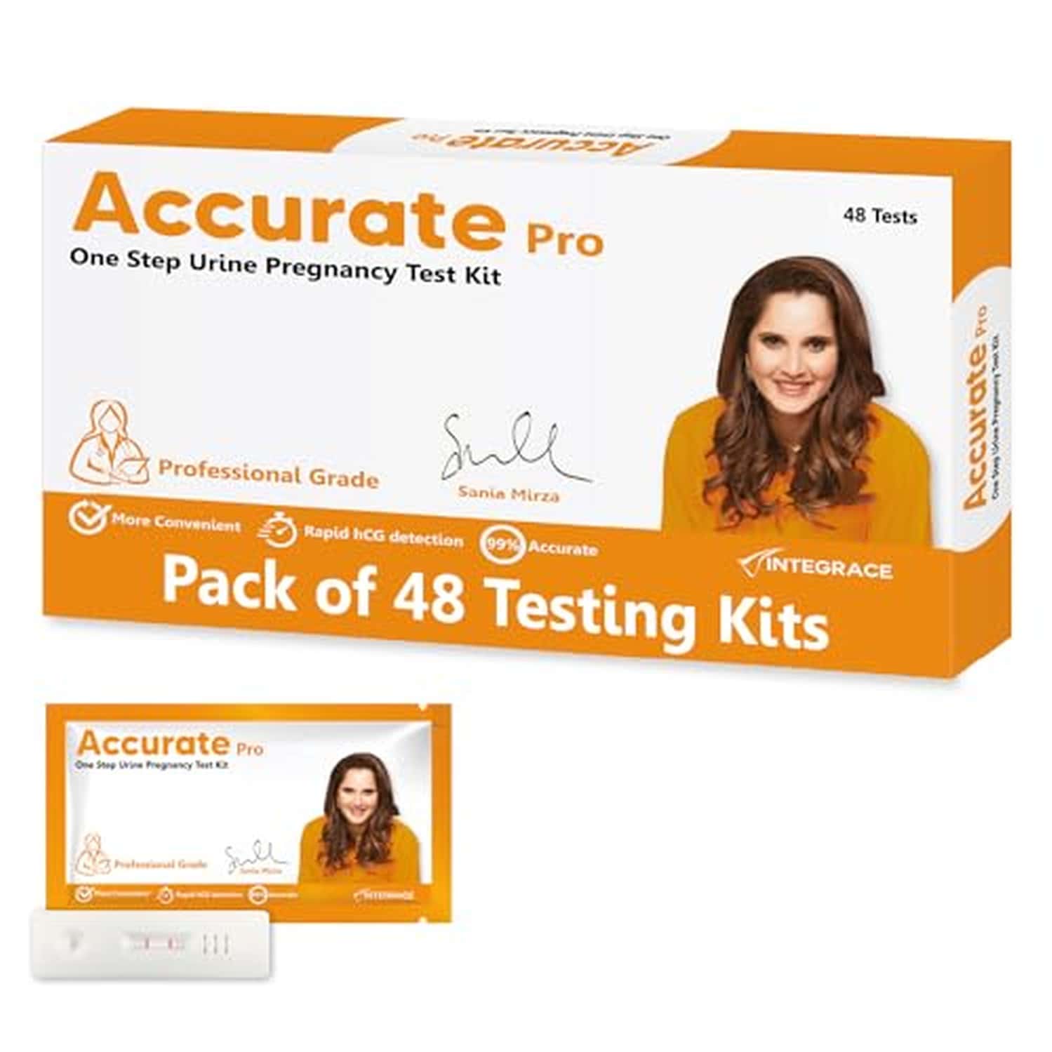 Accurate Pro One Step Urine Hcg Pregnancy Test Kit (pack Of 48 Strips)