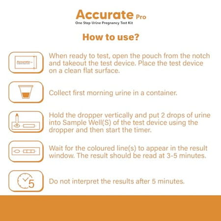 Accurate Pro One Step Urine Hcg Pregnancy Test Kit (Pack Of 48 Strips)