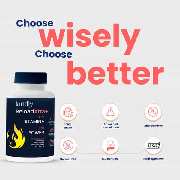 Kindly Health Reloadxtra+ Horny Goat Weed | Stamina Booster For Men | 30 Tablets | Pack Of 2