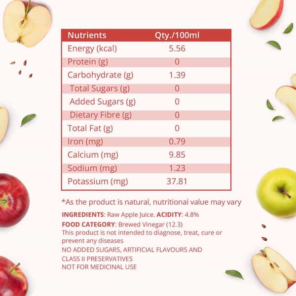 Hk Vitals Apple Cider Vinegar With Mother | Unflavored Vinegar | 1 Litre