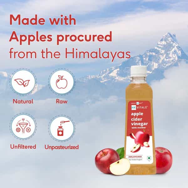 Hk Vitals Apple Cider Vinegar With Mother | Unflavored Vinegar | 1 Litre