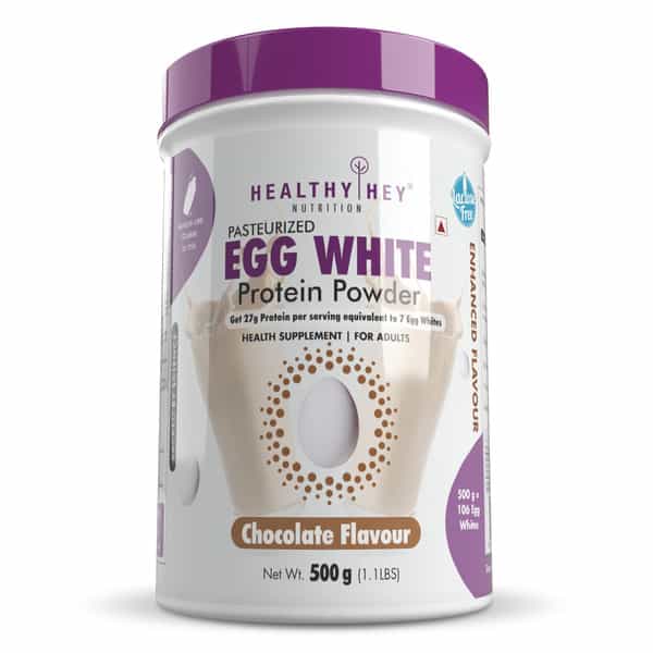 Healthyhey 100% Egg White Protein - Instant Mix - 80% Protein - 500G Chocolate