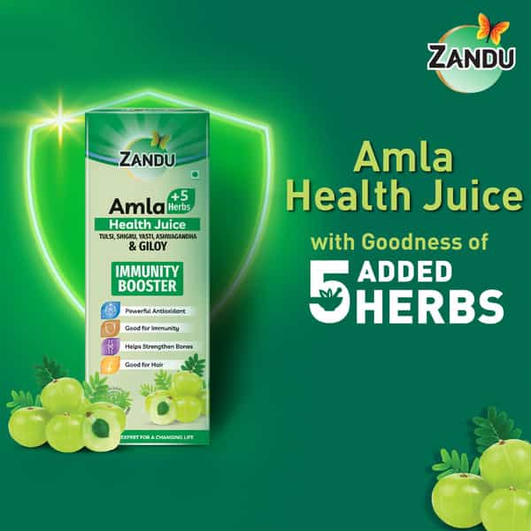 Zandu Amla + 5 Herbs Health Juice - 500 Ml