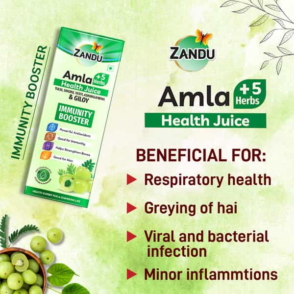 Zandu Amla + 5 Herbs Health Juice - 500 Ml