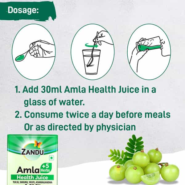 Zandu Amla + 5 Herbs Health Juice - 500 Ml