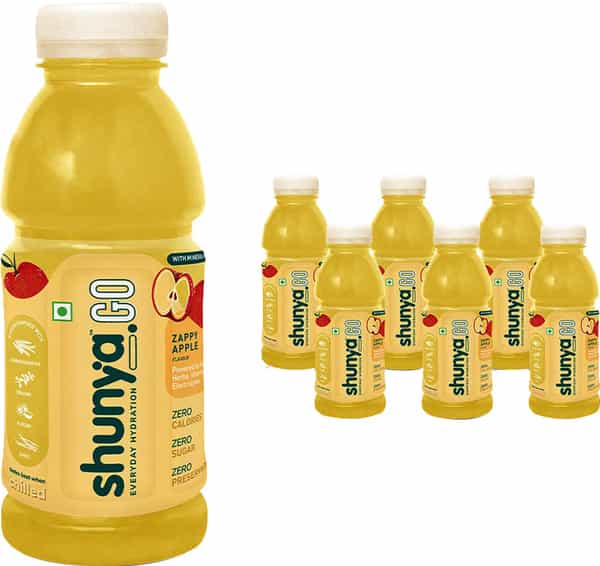 Shunya Go Zappy Apple | Hydration Drink 0 Calories- 0 Sugar- 0 Preservatives Pack Of 6 (300Ml X 6)
