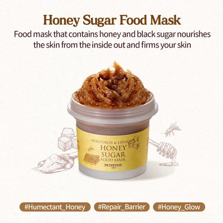 Skinfood Honey Sugar Food Mask - Korean Face Cleanser - Korean Skincare - 120g