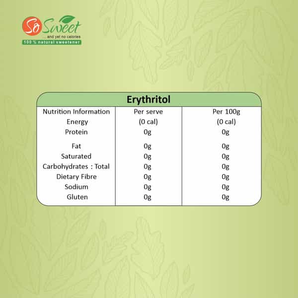 So Sweet Erythritol Natural Sweetener Sugar Free 1 Kg