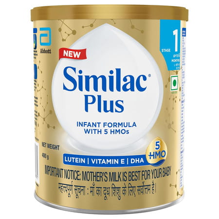 Similac Plus Infant Formula With Added Dha & Vitamin E Stage 1 (Upto 6 Months) Tin 400 Gm