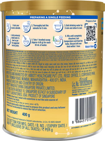 Similac Plus Infant Formula With Added Dha & Vitamin E Stage 1 (Upto 6 Months) Tin 400 Gm