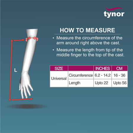 Tynor Cast Cover Arm | White | Universal Size | 1 Unit