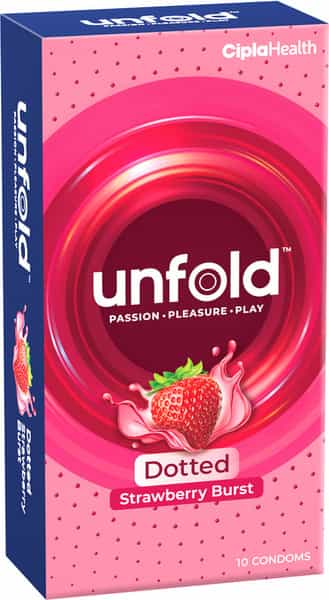 Unfold Dotted Strawberry Burst Box Of 10 Condoms