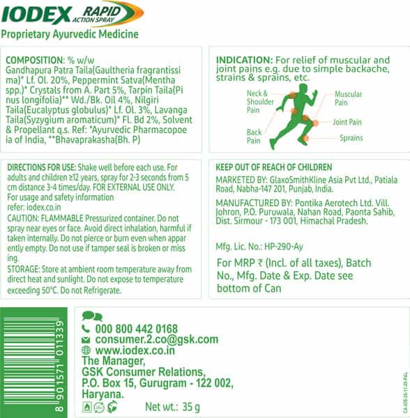 Iodex Rapid Action Spray 60 Gm