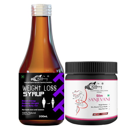 Weight Loss Syrup & Slim Sanjevani Powder - 100% Ayurvedic (200ml+100gm)