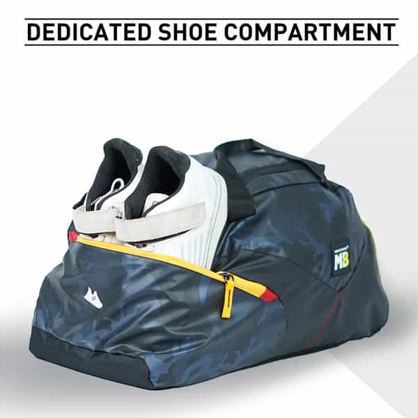 Muscleblaze Training Bag With Shoe Compartment | Gym Bag | Camo Navy | 45 L