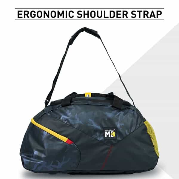 Muscleblaze Training Bag With Shoe Compartment | Gym Bag | Camo Navy | 45 L