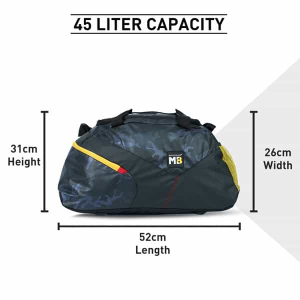 Muscleblaze Training Bag With Shoe Compartment | Gym Bag | Camo Navy | 45 L