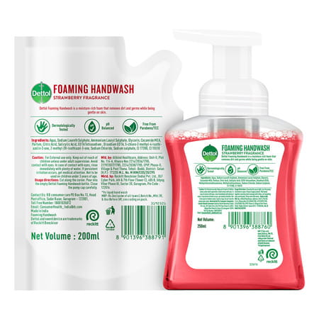 Strawberry Foaming Handwash - Pump 250ml + Refill 200ml