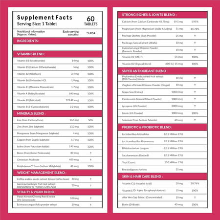 Carbamide Forte Multivitamin With Probiotics For Women-60 Tablets