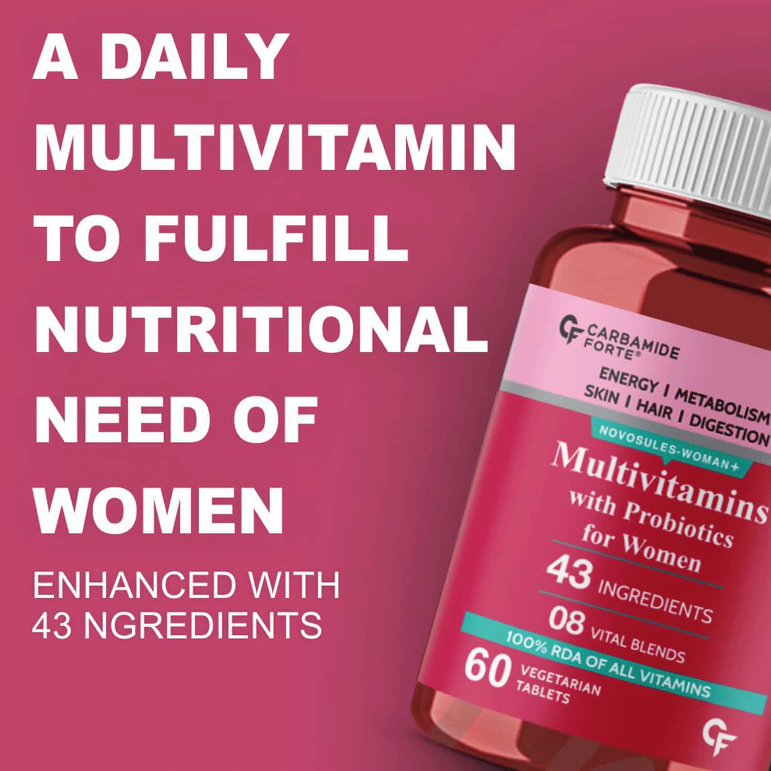 Buy CARBAMIDE FORTE MULTIVITAMIN WITH PROBIOTICS FOR WOMEN60 TABLETS