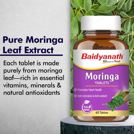 Baidyanath Ayurved Moringa Tablets 60S | Overall Health & Wellness