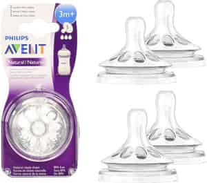 Philips Avent Bpa Free Natural Medium Flow Nipples(3 Month+)(pack Of 2) 4 Nipple
