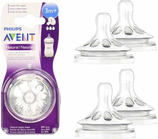 Philips Avent Bpa Free Natural Medium Flow Nipples(3 Month+)(Pack Of 2) 4 Nipple