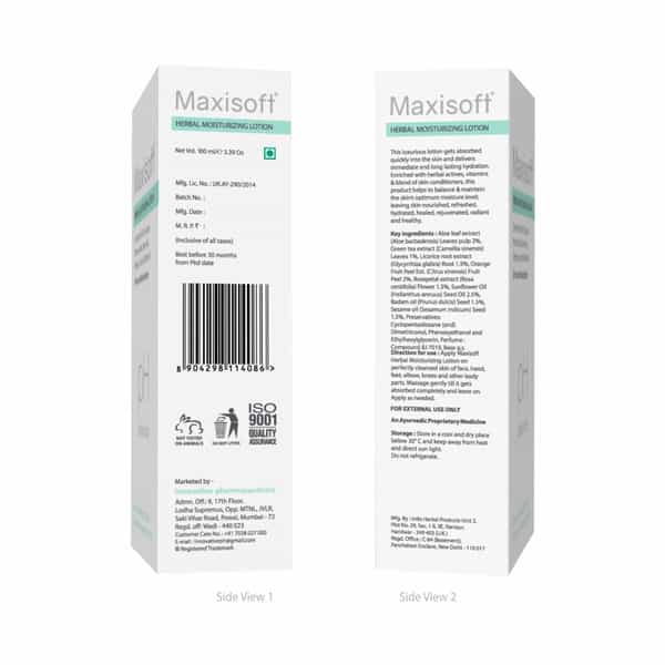 Maxisoft Herbal Moisturizing Lotion | 24 Hours Moisturization | Tube | 100 Ml | Pack Of 2