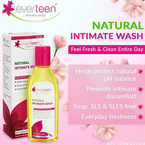 Everteen Natural Intimate Wash For Feminine Hygiene In Women - 1 Pack- 105Ml